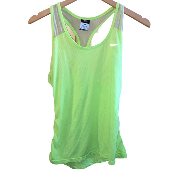 Nike Tops - Nike Dri Fit Women’s Chartreuse Workout Running Tank Size Medium